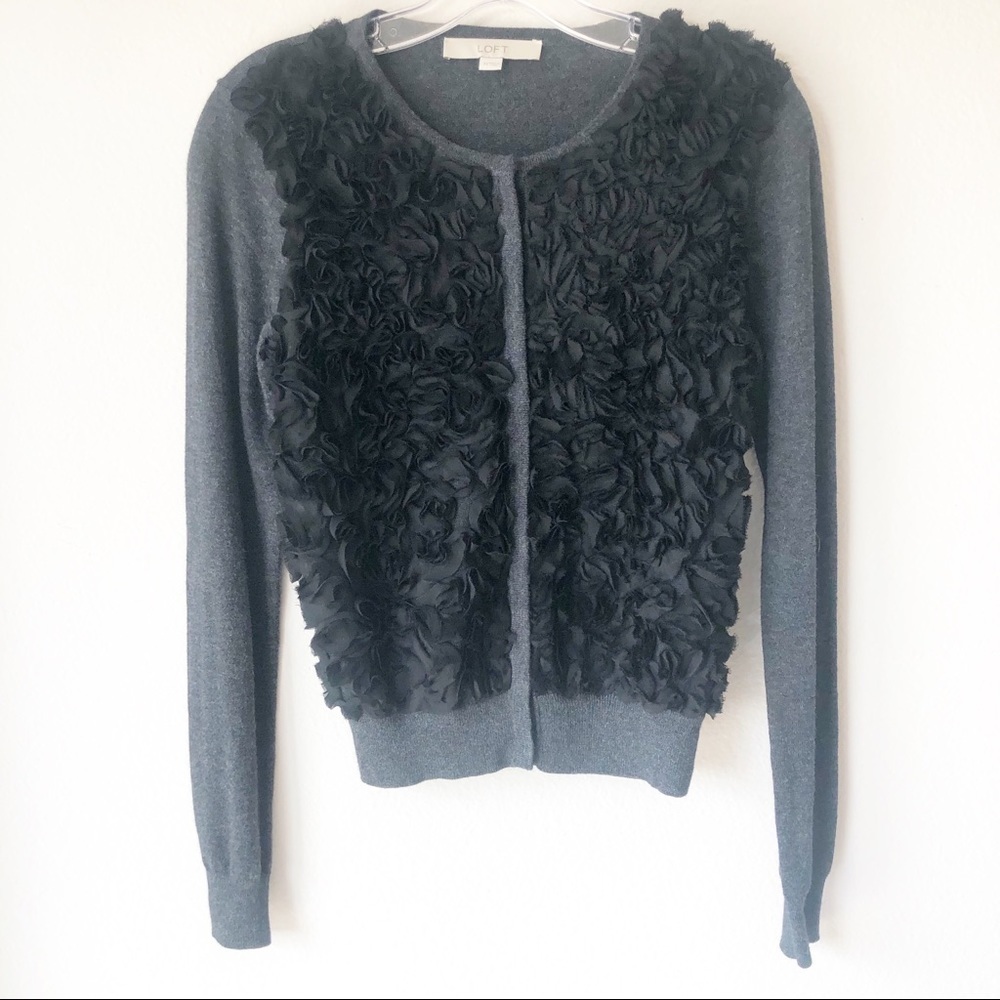 LOFT TEXTURED CARDIGAN XS